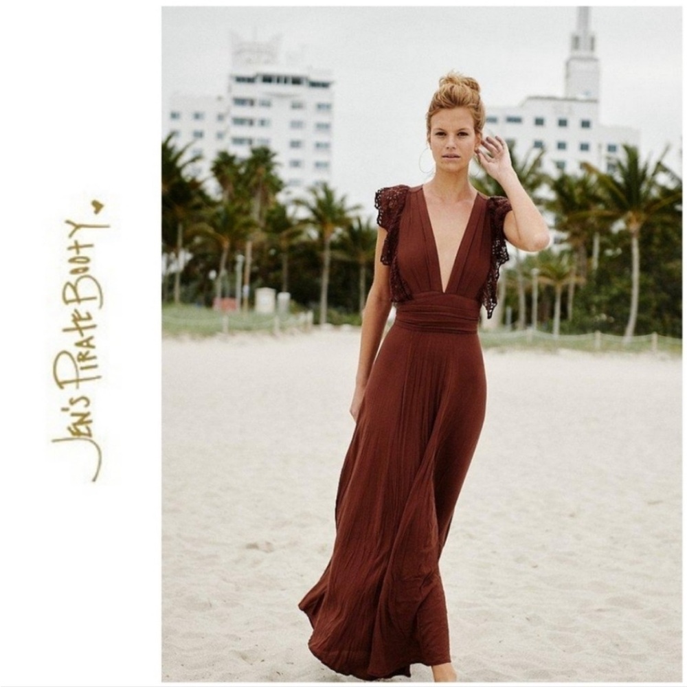 Jen’s Pirate Booty X Free People Poppy Crochet Lace Wrap Wedding Maxi Dress